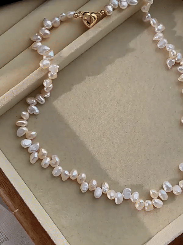Boujee Pearl Necklace – Heart Charm (Gold & Silver) + Free Pearl Ring 🎁