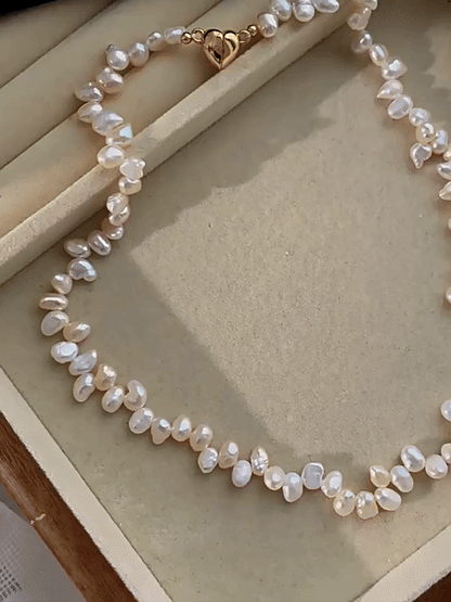 Boujee Pearl Necklace – Heart Charm (Gold & Silver) + Free Pearl Ring 🎁
