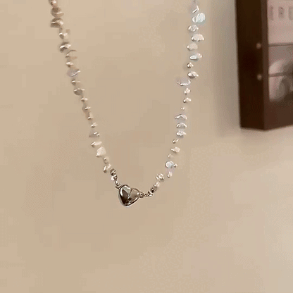 Boujee Pearl Necklace – Heart Charm (Gold & Silver) + Free Pearl Ring 🎁