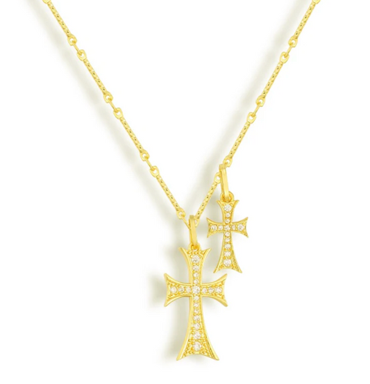 CloveJewels™ Double Cross Necklace