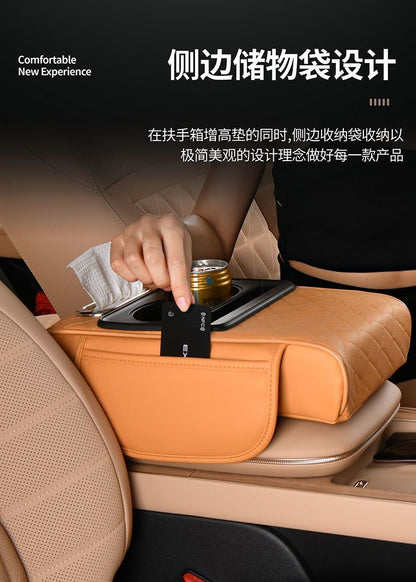 Car Console Organizer with Cup Holder & Tissue Storage