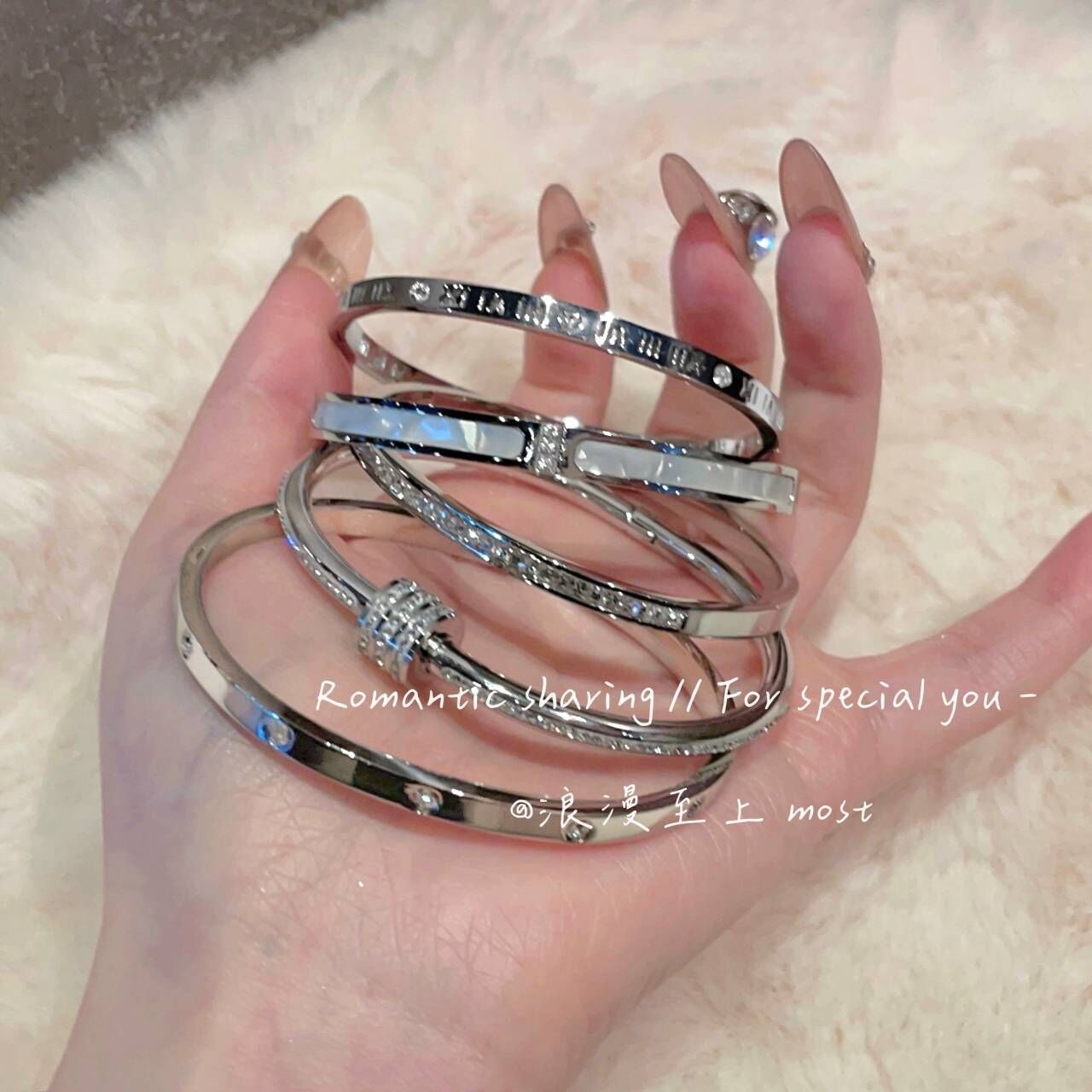 Elegant Titanium Steel Pav Bracelet for Couples