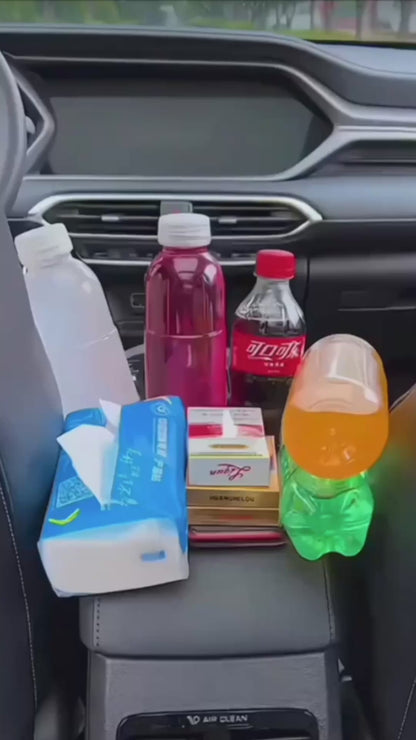 Car Console Organizer with Cup Holder & Tissue Storage